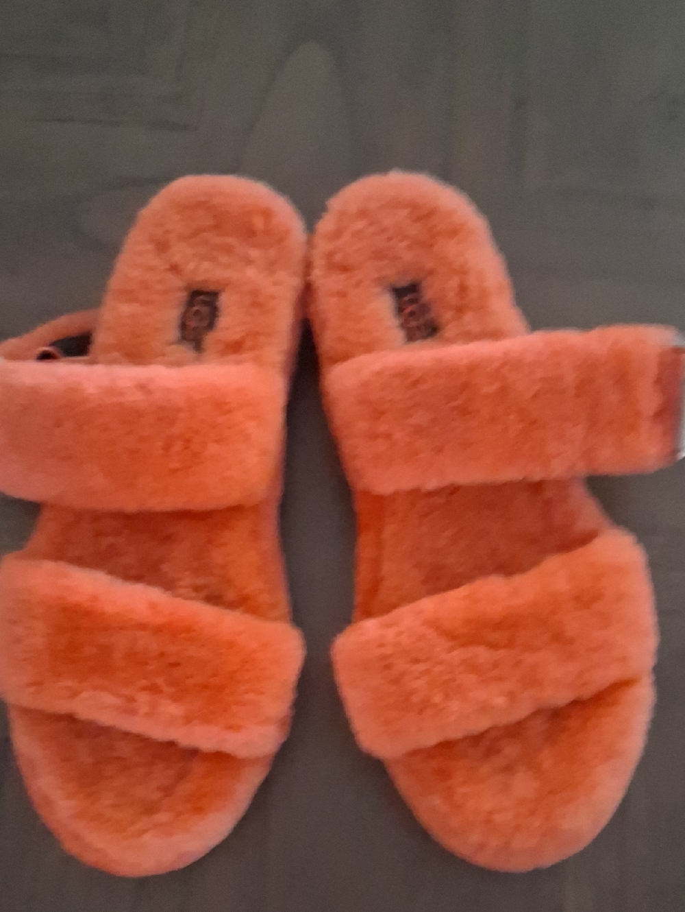 UGG Women's Plush Double-Strap Slide Sandals in Orange